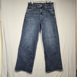 American Eagle Curvy Super High Rise Baggy Wide Leg Jeans '23 Size 12 Long